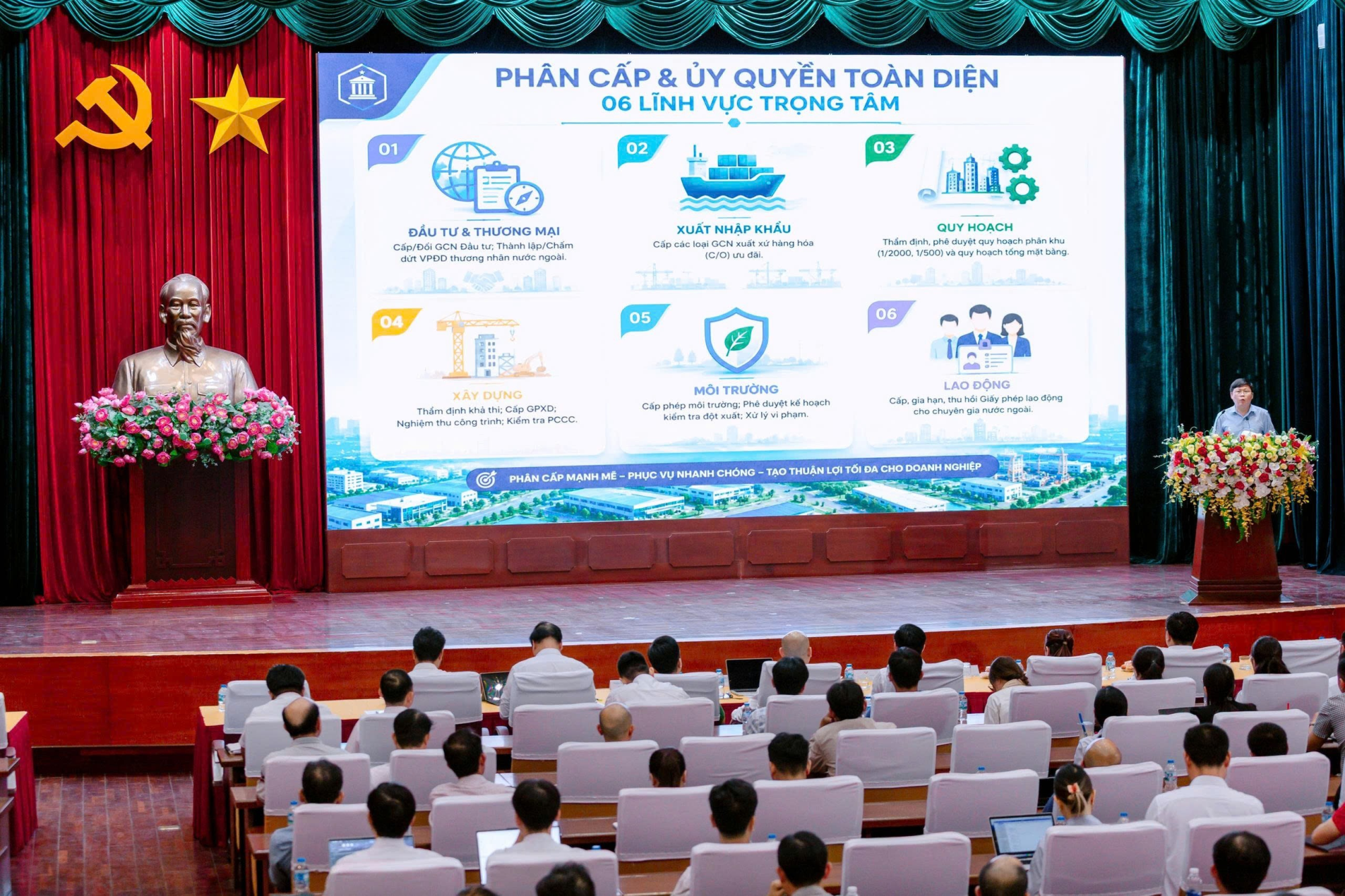 Hội nghị cập nhật các quy định pháp luật mới về quy hoạch, xây dựng và phòng cháy, chữa cháy cho doanh nghiệp tại các khu chế xuất, khu công nghiệp.