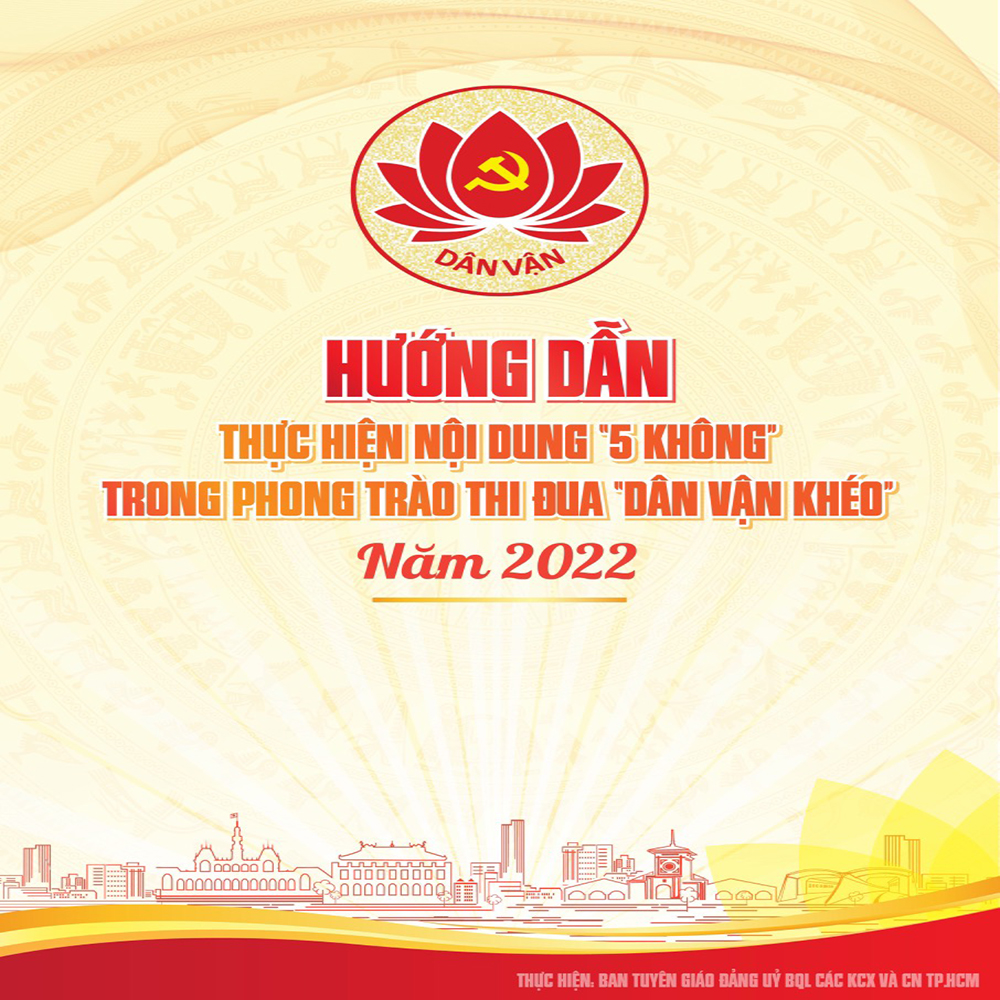 Hướng dẫn thực hiện nội dung "5 không" trong phong trào thi đua "Dân vận khéo" Năm 2022