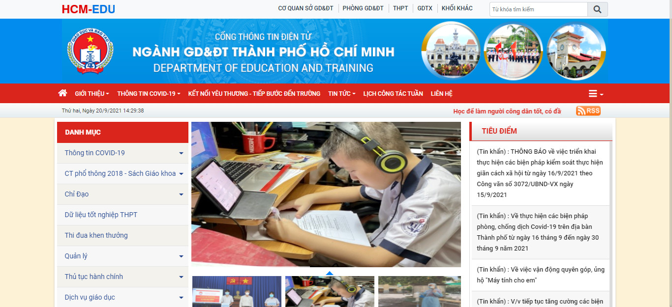Danh sách trang thông tin điện tử sở ban ngành Thành Phố Hồ Chí Minh